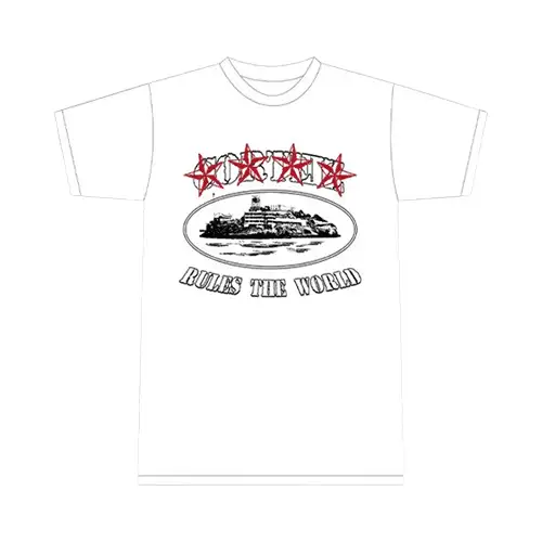 Maglia Bianca Corteiz 4Stars Alcatraz