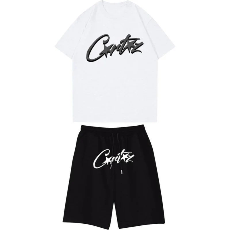 Tuta Corteiz Bianca-Nera T-Shirt e Pantaloncini